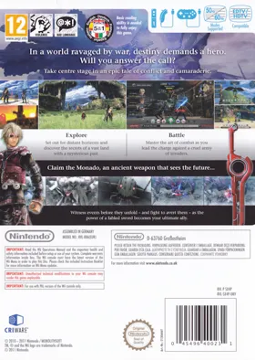 Xenoblade Chronicles box cover back